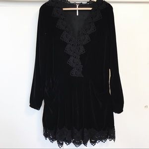 Free People Black velvet dress